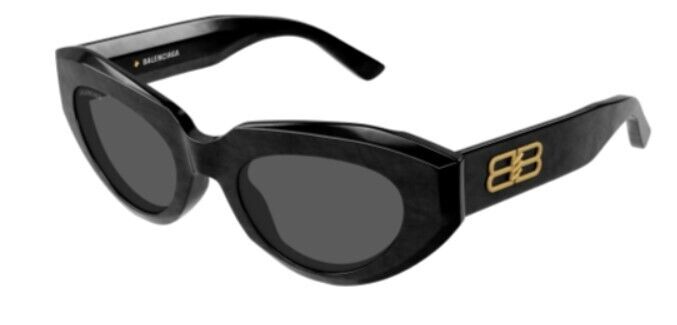 Balenciaga BB0236S-001 Black/Grey Cat-Eye Women's Sunglasses