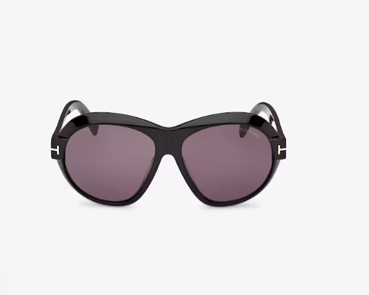 Tom Ford FT1113 01A Shiny Black/Smoke Round Women's Sunglasses