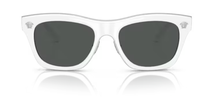 Versace 0VE2272 314/87 White/Dark grey Rectangle Men's Sunglasses