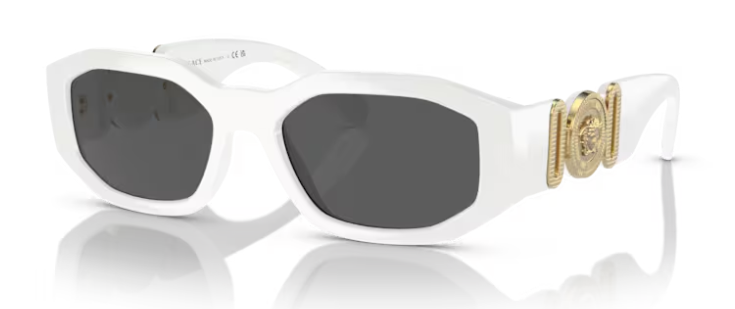 Versace 0VE4361 401/87 White/Dark Grey Square Men's Sunglasses