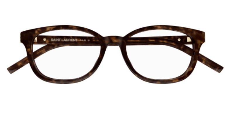 Saint Laurent SL M141/F 005 Havana Small Soft Rectangle Women's Eyeglasses