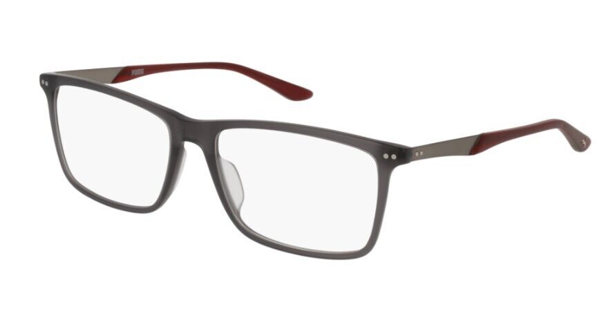 Puma PU0096O 008 Grey/Gunmetal Rectangle Full-Rim Unisex  Eyeglasses