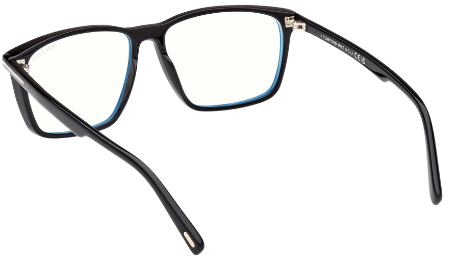 Tom Ford FT5959-B 001 Shiny Black/Shiny Black Square Men's Eyeglasses