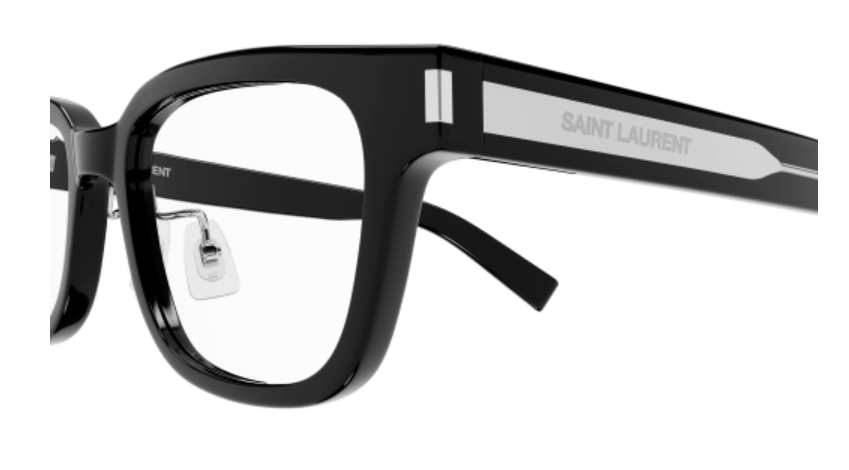 Saint Laurent SL 723/J 004 Black/Crystal Soft Rectangle Men's Eyeglasses