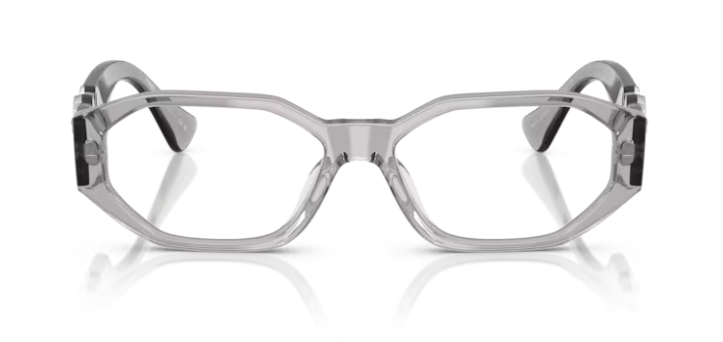 Versace 0VE3320U 593 Grey transparent 56mm Rectangular Men's Eyeglasses