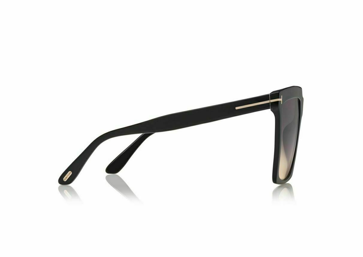 Tom Ford FT0764 SABRINA-02 01B Shiny Black/Smoke Gradient Women's Sunglasses