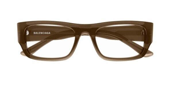 Balenciaga BB0370O 004 Brown Rectangular Men's Eyeglasses