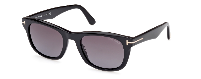 Tom Ford Kendel FT1076 01B Shiny Black/Smoke Gradient Men's Sunglasses