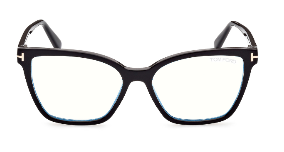 Tom Ford FT5812-B 001 Shiny Black / Clear Square Women's Eyeglasses