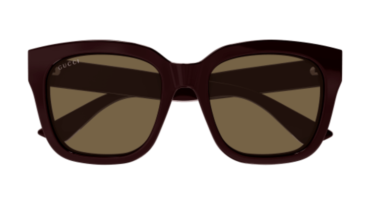 Gucci GG1338S 005 Burgundy/Brown Oversized Square Women's Sunglasses