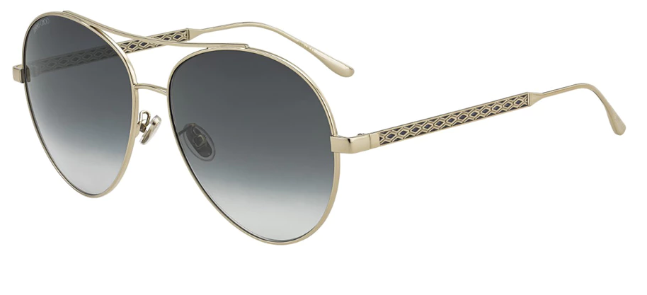 Jimmy Choo Noria/F/S J5G/9O Grey-Gold/Grey Gradient Oval Women's Sunglasses