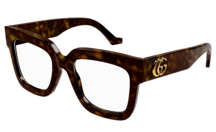 Gucci GG1549O 002 Havana Oversized Square Women Eyeglasses