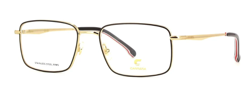 Carrera 343 0RHL Gold Black Rectangular Men's Eyeglasses