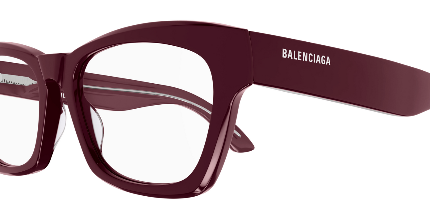 Balenciaga BB0242O 005 Burgundy Squared Men's Eyeglasses