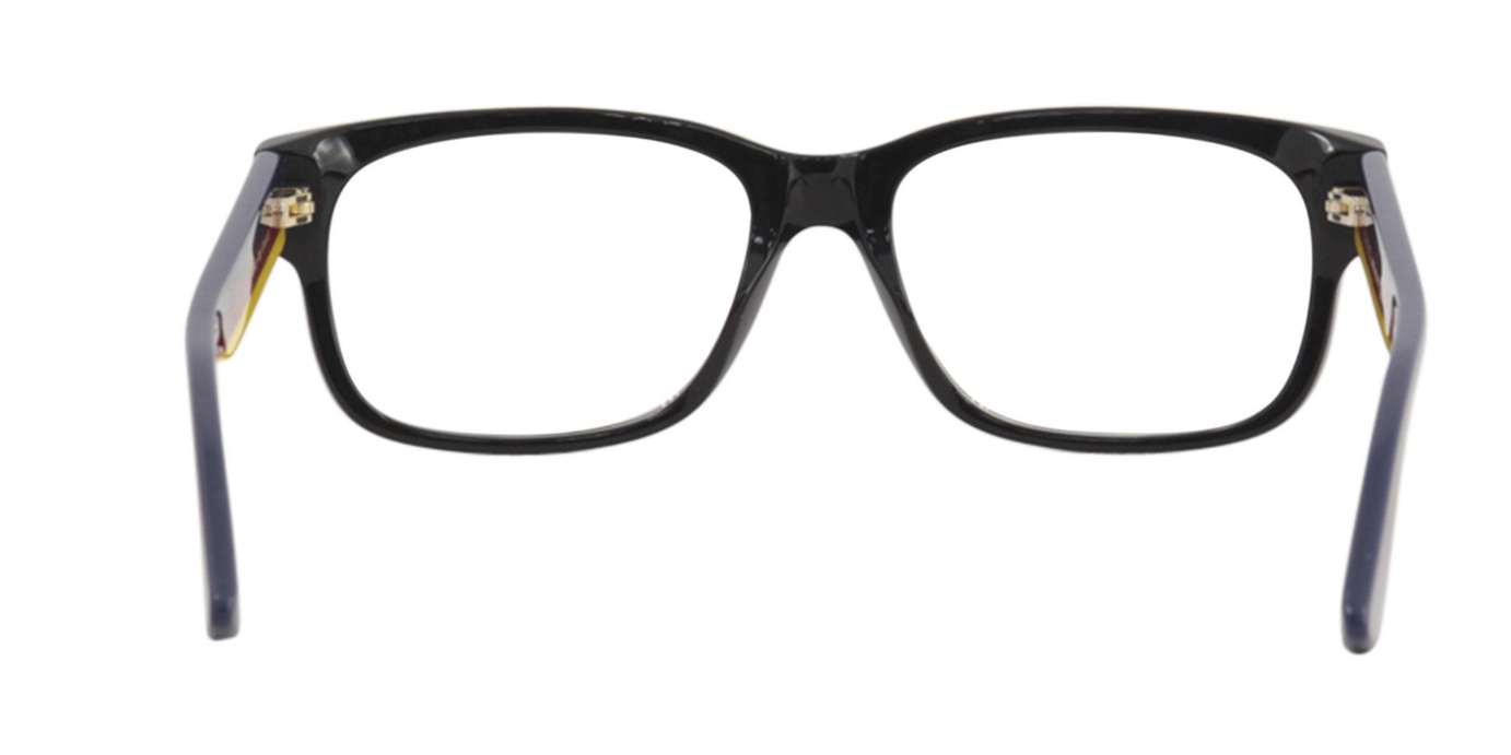 Gucci GG0343O 009 Black/Navy/Red/Yellow Rectangle Men's Eyeglasses