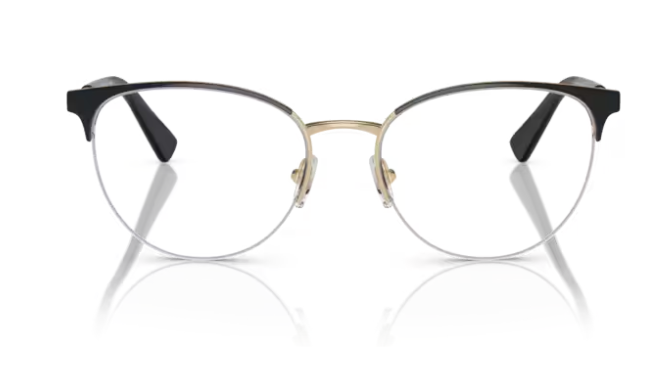 Versace 0VE1247 1252 Black/Pale Gold Cat-Eye Women's Eyeglasses