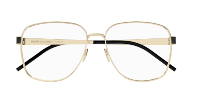 Saint Laurent SL M134 003 Gold Oversized Square Women's Eyeglasses