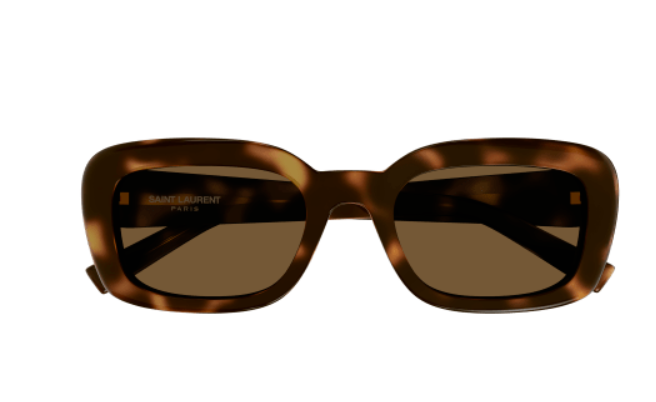 Saint Laurent SL M130 004 Havana/Brown Oval Women's Sunglasses