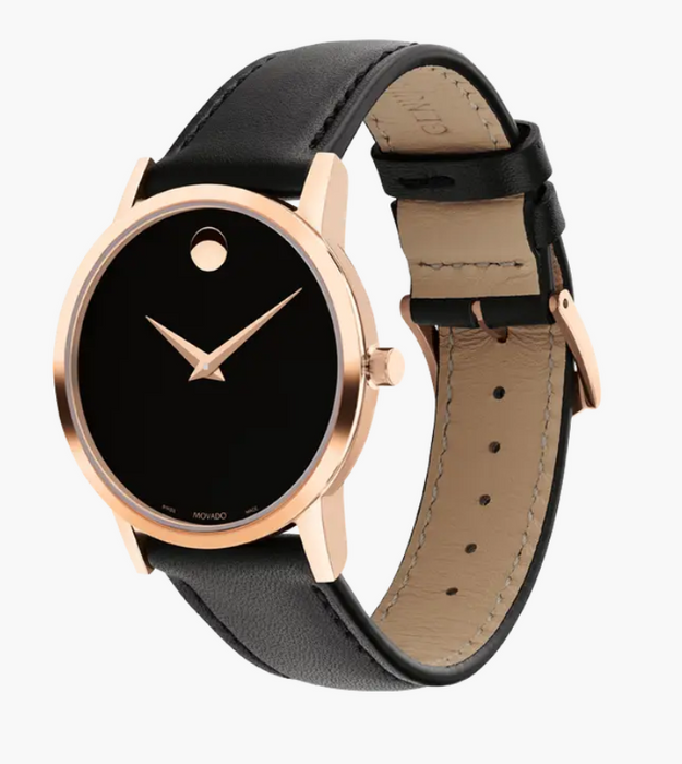 Movado Museum Classic Black/Rose Gold Dial Women's Watch 0607585