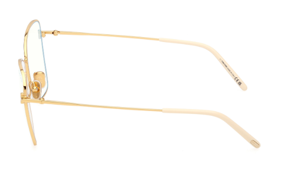 Tom Ford FT5906 025 Shiny Ivory / Shiny Deep Gold Butterfly Women's Eyeglasses