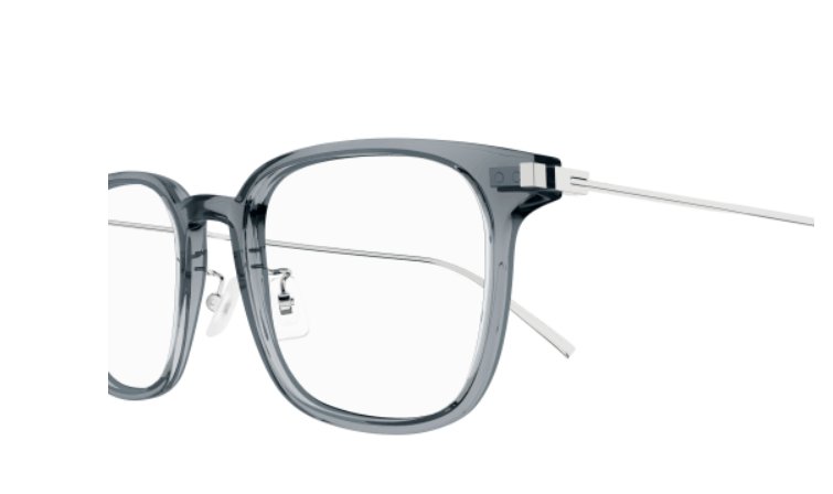 Saint Laurent SL 632/J 003 Grey/Silver Square Men's Eyeglasses