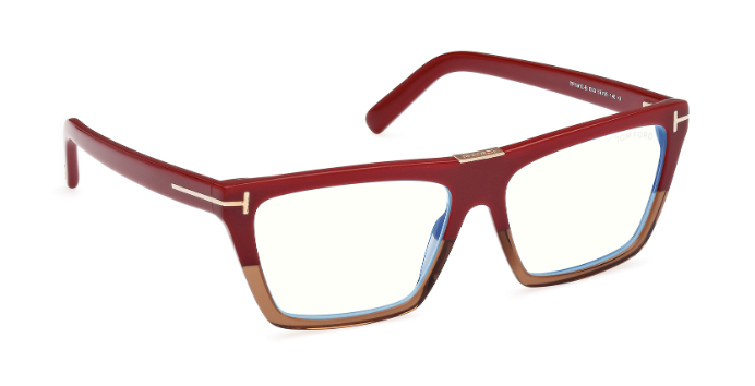 Tom Ford FT5912 083 Bordeaux/Gradient / Shiny Bordeaux Square Women's Eyeglasses