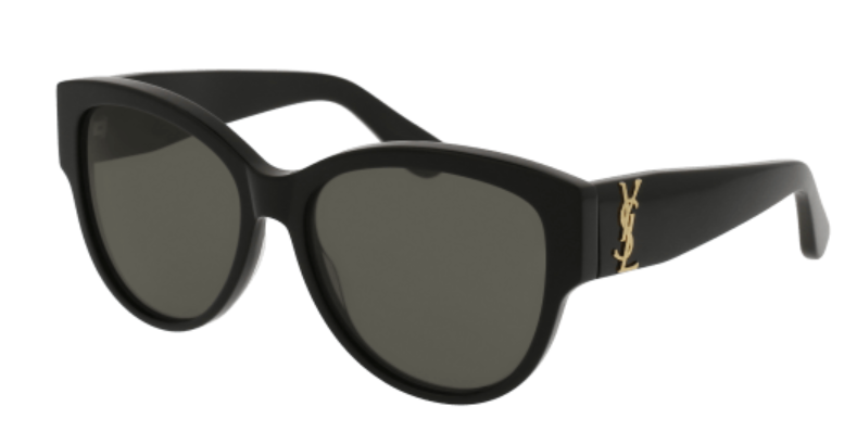 Saint Laurent SL M3-002 Black/Grey Oval Women Sunglasses