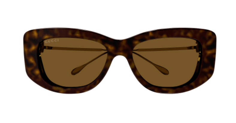 Gucci GG1566S 002 Havana-Gold/Brown Soft Cat Eye Women's Sunglasses