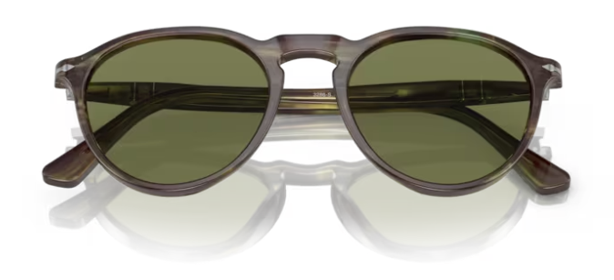 Persol OPO3286S 11564E Havana Green/Light Green Round Men's Sunglasses