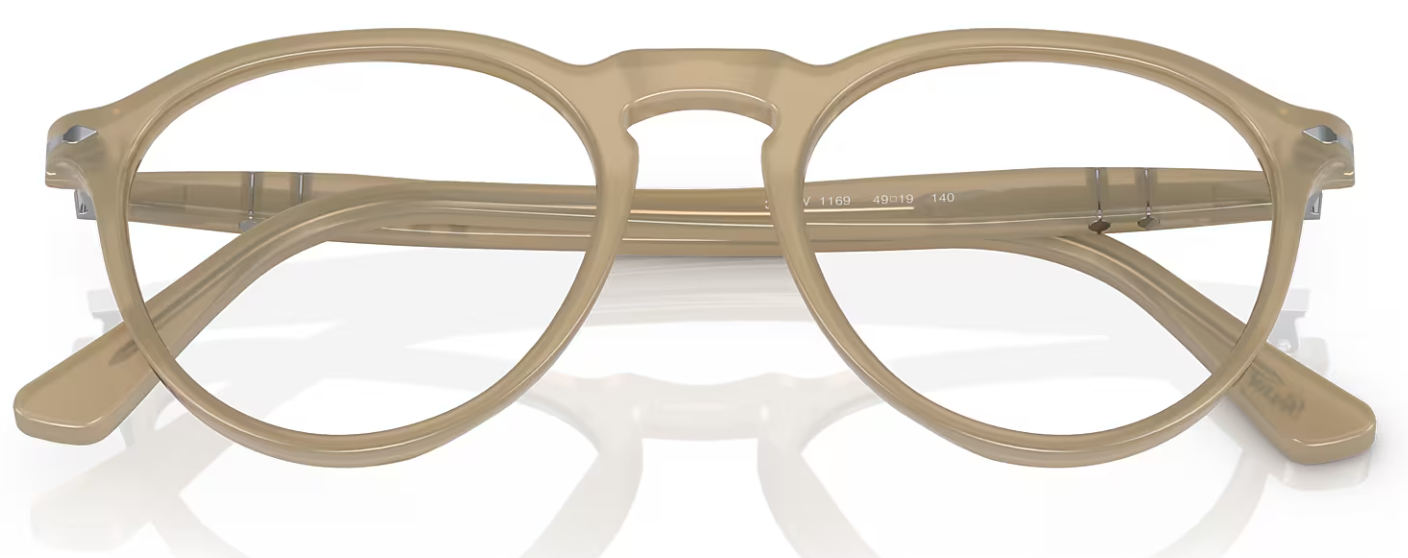 Persol 0PO 3286V 1169 Beige Opal/Clear Round Men's Eyeglasses