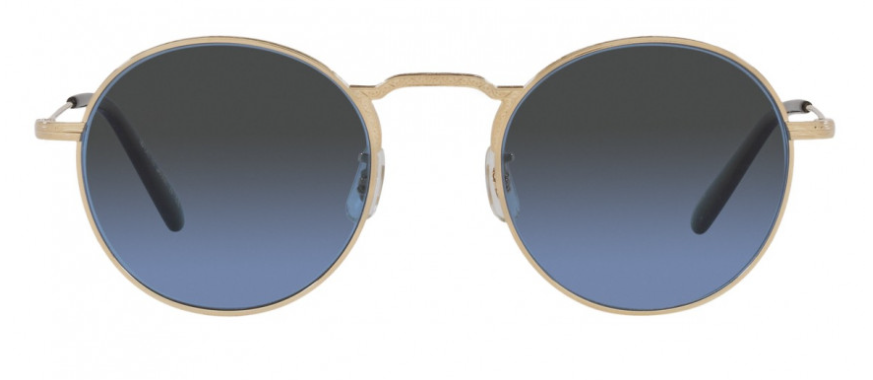 Oliver Peoples Weslie Sun OV1282ST 5292P4 Gold/Dark Azure Round Men's Sunglasses