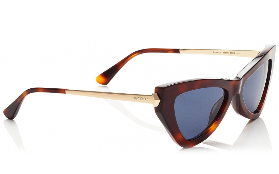 Jimmy Choo Donna/S 086/KU Havana-Gold/Blue Cat-Eye Women's Sunglasses