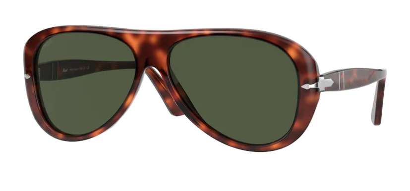 Persol 0PO 3260S 24/31 Havana/Green Unisex Sunglasses