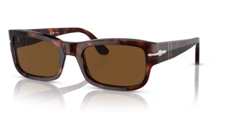 Persol 0PO3326S 24/57 Havana/Brown Polarized Rectangular 57mm Men's Sunglasses