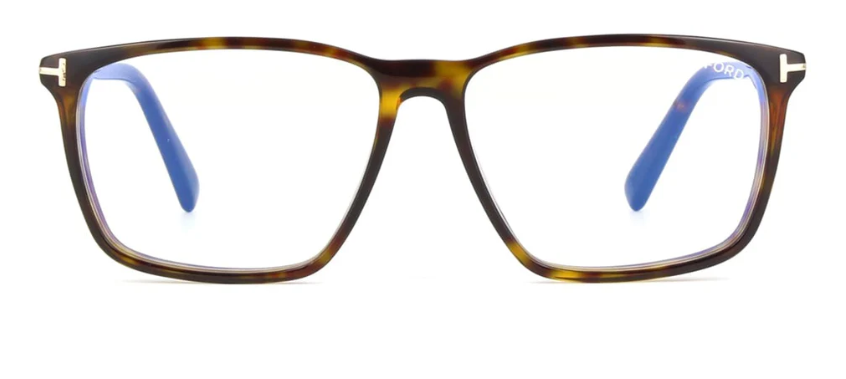 Tom Ford FT5959-B 052 Dark Havana/Dark Havana Square Men's Eyeglasses