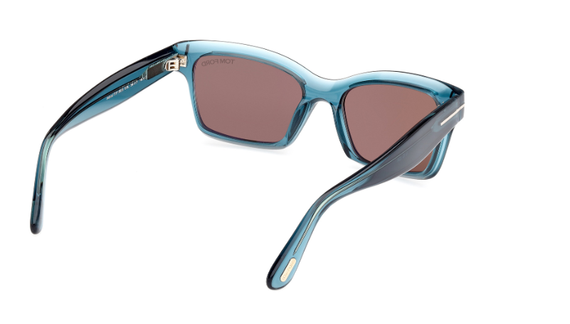 Tom Ford Mikel FT1085 90L Shiny Turquoise/Roviex Square Women's Sunglasses