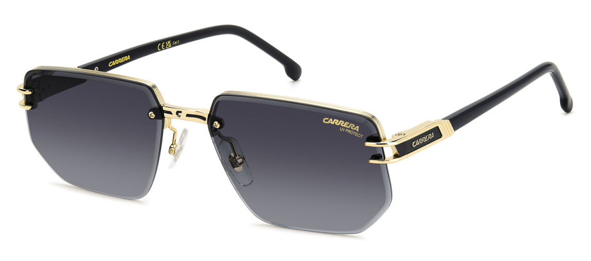 Carrera 1070/S RHL Gold Black/Dark Grey Shaded Rectangular Men's Sunglasses