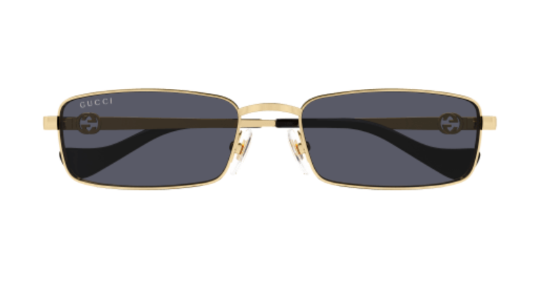 Gucci GG1600S 001 Gold/Grey Rectangular Full Metal Women's Sunglasses