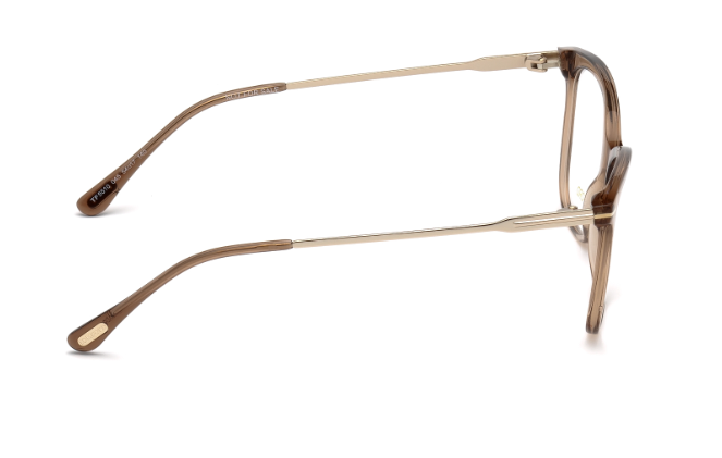 Tom Ford FT5510 045 Shiny Light Brown/Matte Deep Gold Cat Eye Women's Eyeglasses