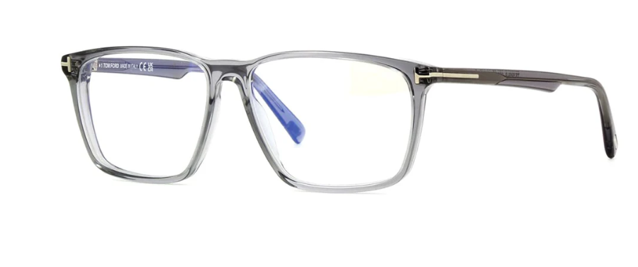 Tom Ford FT5959-B 020 Shiny Grey/Shiny Grey Square Men's Eyeglasses