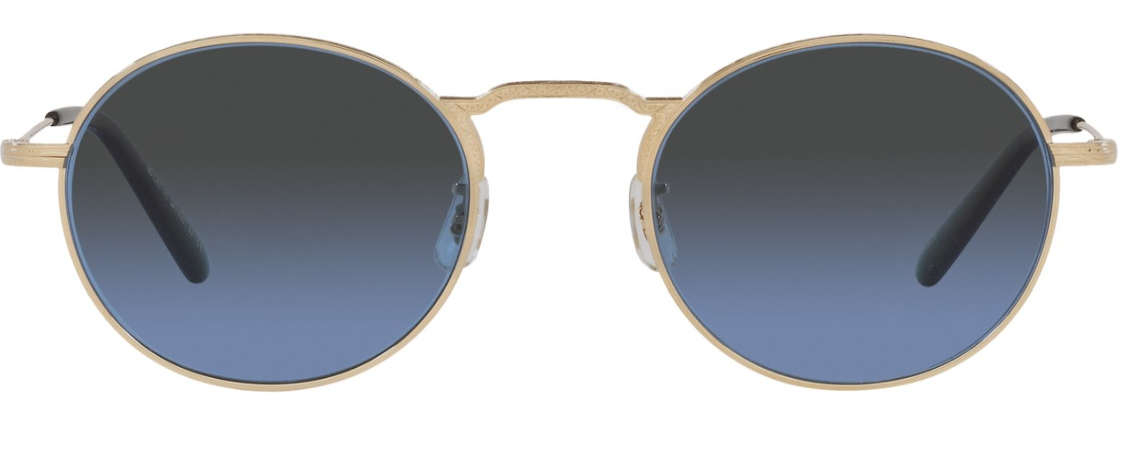 Oliver Peoples Weslie Sun OV1282ST 5292P4 Gold/Dark Azure Round Men's Sunglasses