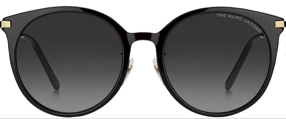 Marc Jacobs MARC-552/S 02M2/9O Black-Gold/Grey Gradient Oval Women's Sunglasses