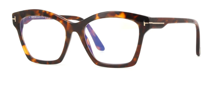 Tom Ford FT5965-B 052 Dark Havana/Dark Havana Square Women's Eyeglasses