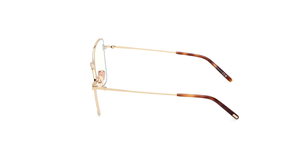 Tom Ford FT5906 046 Light Brown/Blue Block Lenses Cat Eye women's Eyeglasses