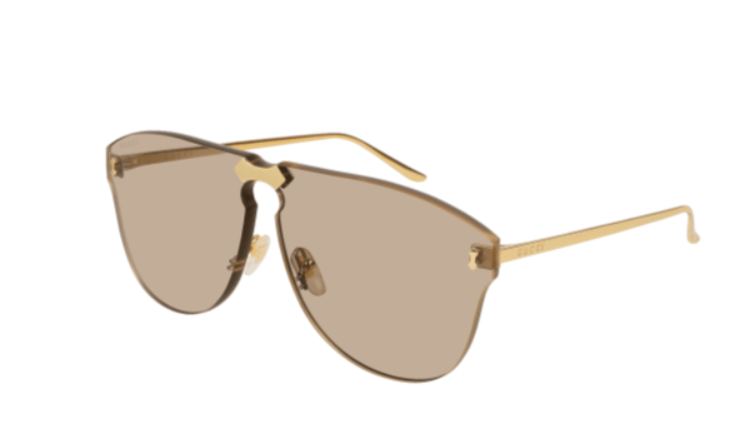 Gucci GG0354S 002 Gold/Brown Oversize Cat eye Men's Sunglasses