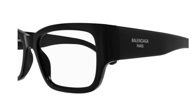 Balenciaga BB0371O 001 Black Rectangular Men's Eyeglasses