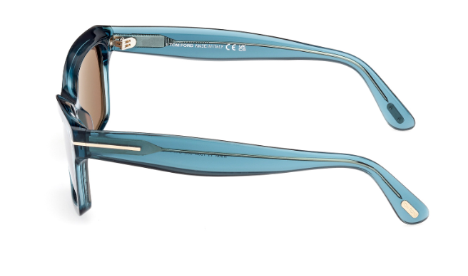 Tom Ford Mikel FT1085 90L Shiny Turquoise/Roviex Square Women's Sunglasses