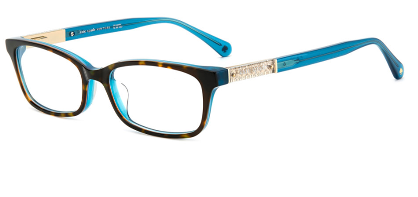 Kate Spade LAUREL YAP Havana Teal Rectangular Women's Eyeglasses