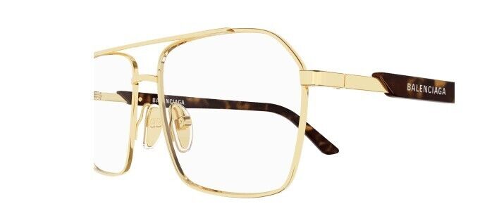 Balenciaga BB0248O 002 Gold-Havana Square Men's Eyeglasses