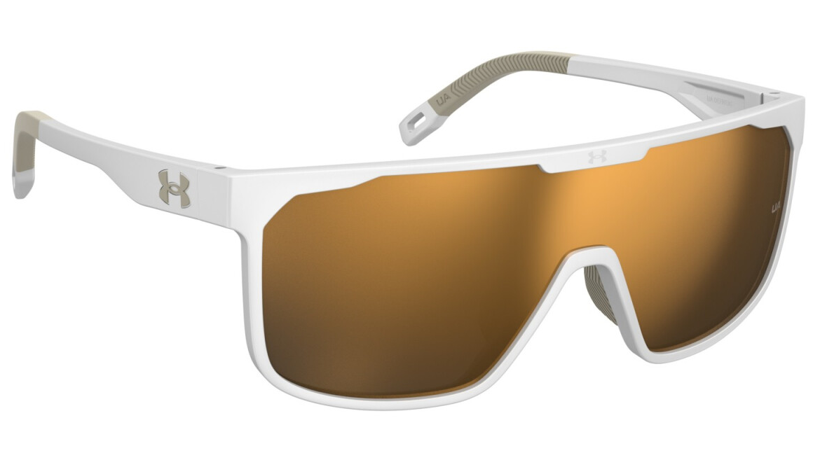 Under Armour UA DEFINE/G 7JX VP Matte White Gold/Gold Mirrored Men's Sunglasses